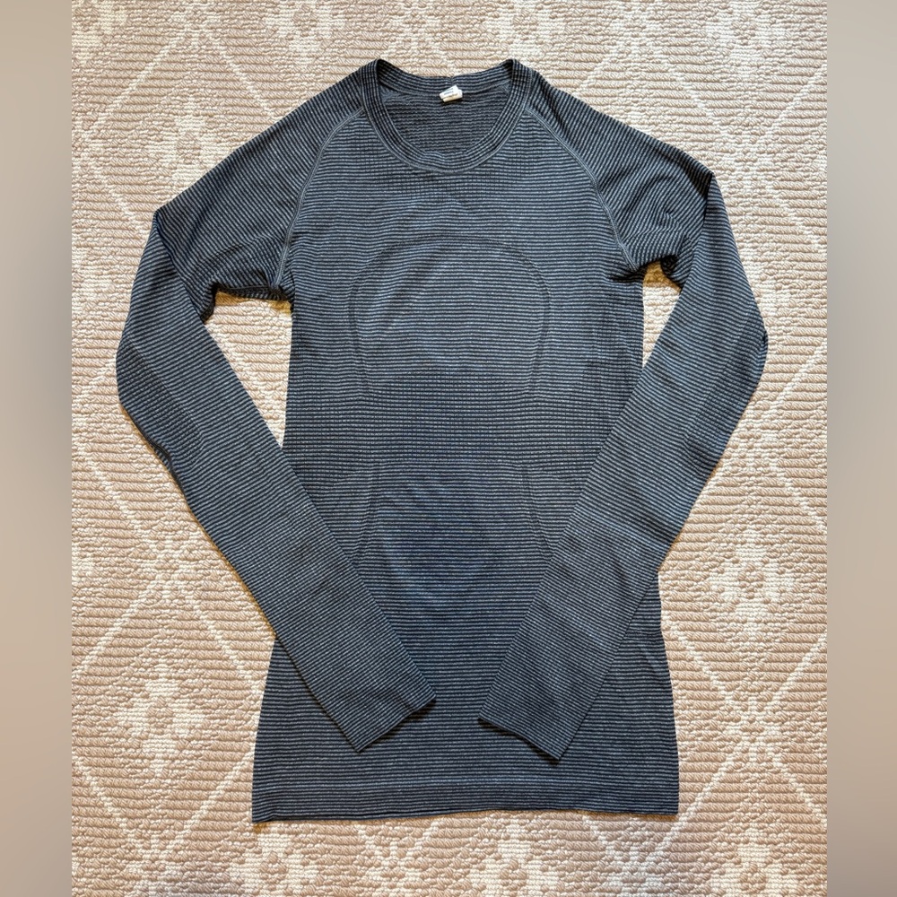 Lululemon Athletica Gray Striped Top